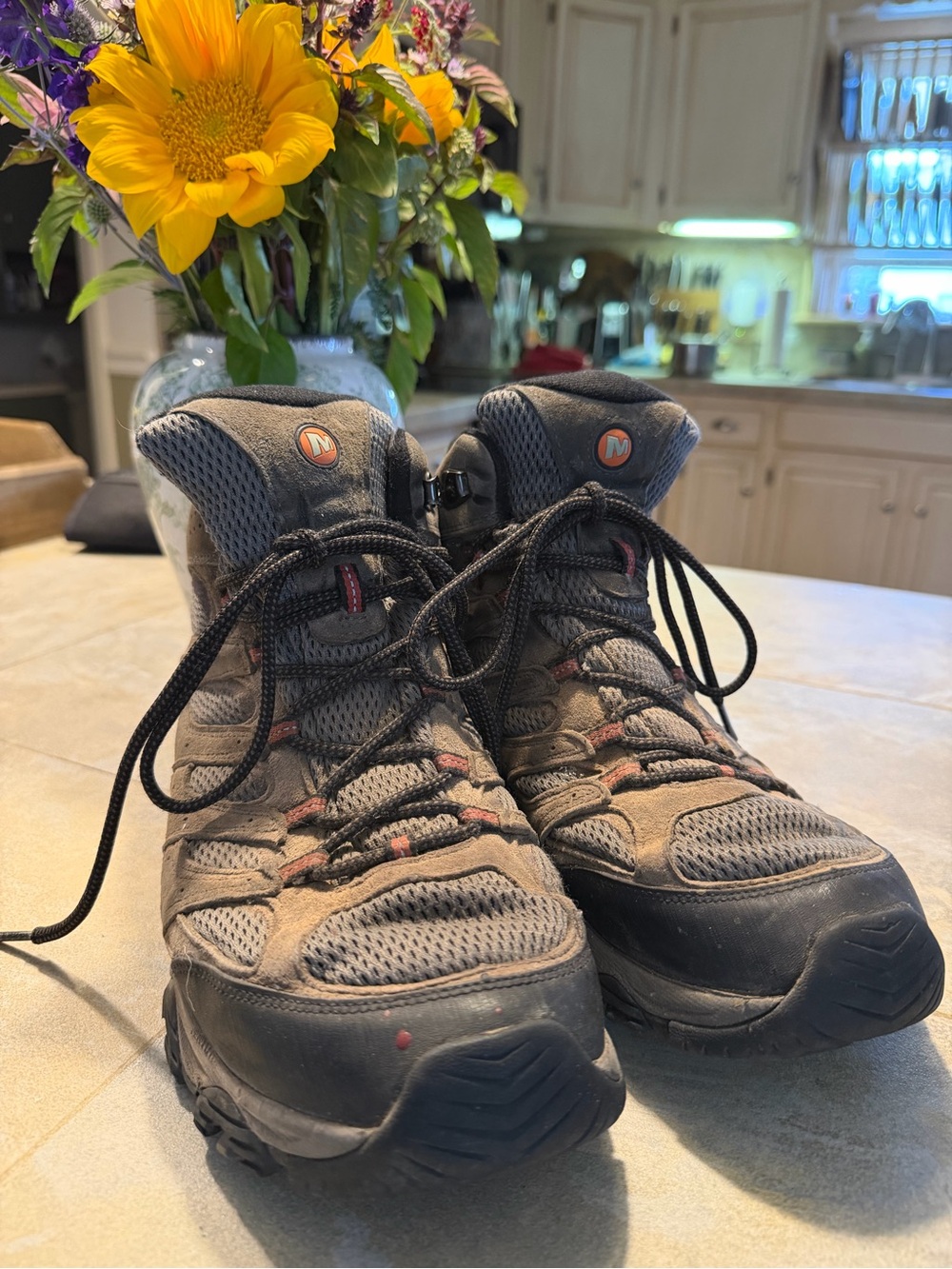 Men's Merrell Hiking Boots in Gray and Black